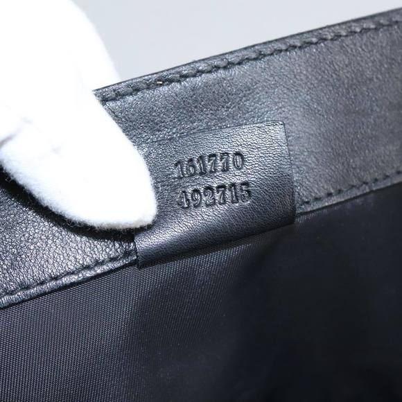 GUCCI GG Canvas Guccissima Tote Bag Leather Black Silver 161770 Auth bs19401 - Picture 12 of 16